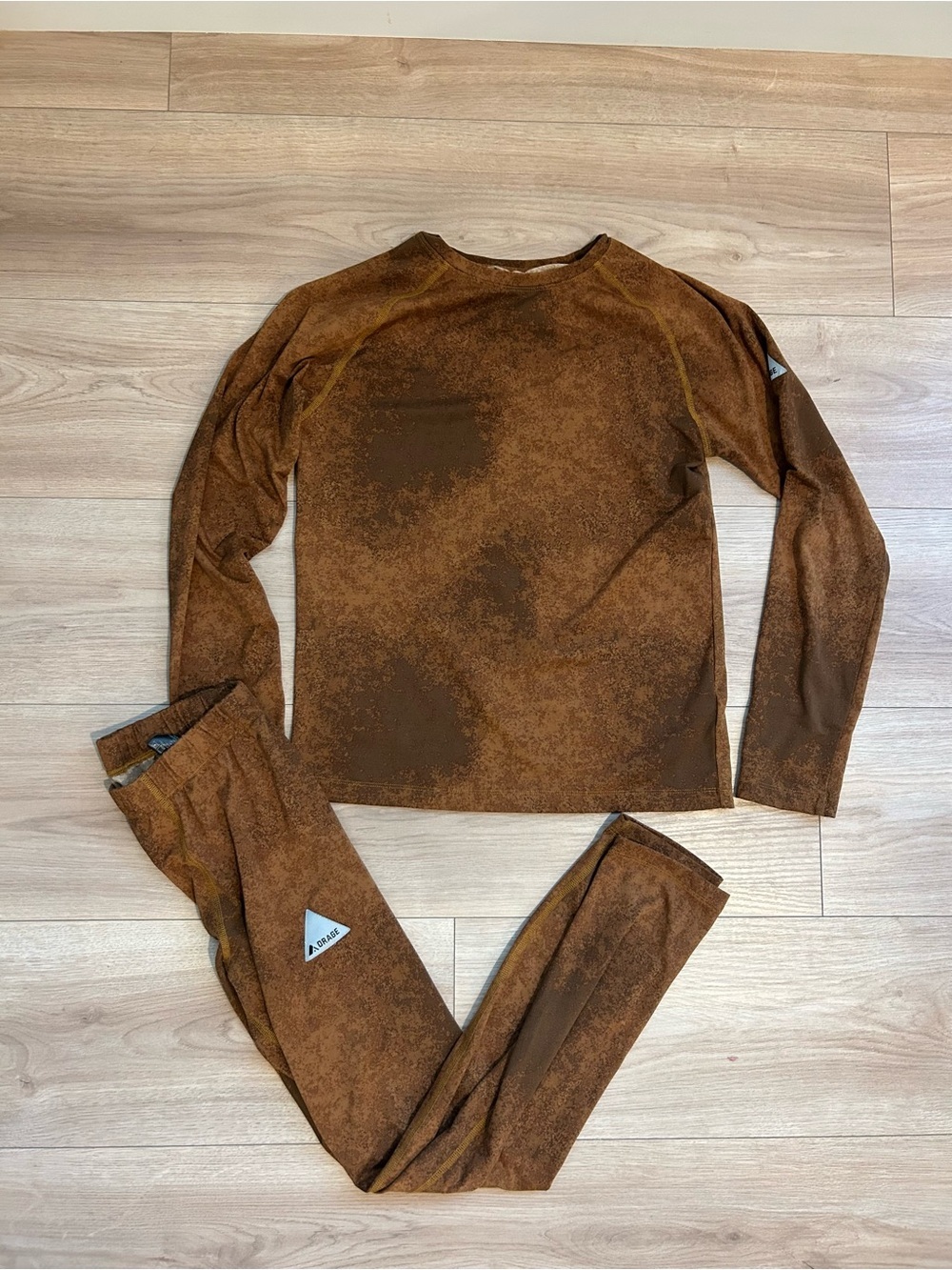 Orage Brown Kids Two-Piece Thermal Set Size 12